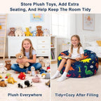 Lukeight Dinosaur Stuffed Animal Storage Bean Bag Chair Cover - Image 3