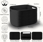 4 Pack Large Storage Baskets for Organizing, and Clothes, Cotton Rope Basket - Image 2