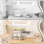 Yieach 4 Pack Small Clear Stackable Storage Drawers, 2.2'' Tall Desk - Image 4