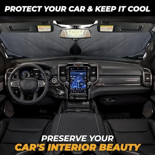 Autovir Truck Windshield Sun Shade Foldable – 280T Sun Visor Front Shield - Image 4