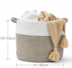Blanket Basket for Living Room, Woven Rope Storage Basket - Image 4
