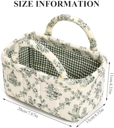 Small Storage Basket Organizer, Mini Fabric Floral Storage Baskets - Image 6
