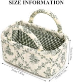 Small Storage Basket Organizer, Mini Fabric Floral Storage Baskets - Image 6