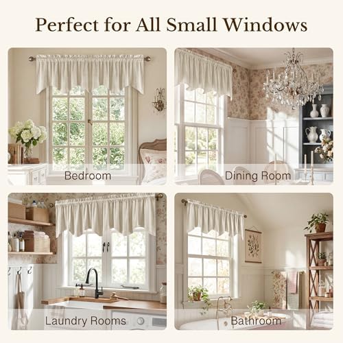 StangH Beige Window Valance Curtains 52x18 Inch, 1 Panel - Image 6