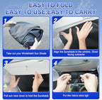 SINGARO Car Windshield Sun Shade, Foldable Reflective Sun Shade - Image 4