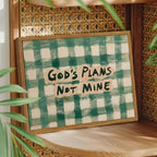Framed God's Plans Not Mine Canvas Wall Art, Inspirational Faith Quote Pictures - Image 4