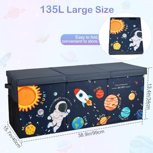 Toy Box with Adjustable Divider Large Toy Chest Storage - Image 6