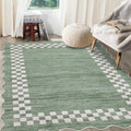 GarveeHome 8x10 Rug for Living Room Scalloped Washable Large Bedroom Rugs by GarveeHome
