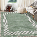 GarveeHome 8x10 Rug for Living Room Scalloped Washable Large Bedroom Rugs by GarveeHome