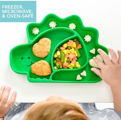 Bumkins Toddler and Baby Suction Plate, Silicone Divided Grip Dish, Babies and - Image 4