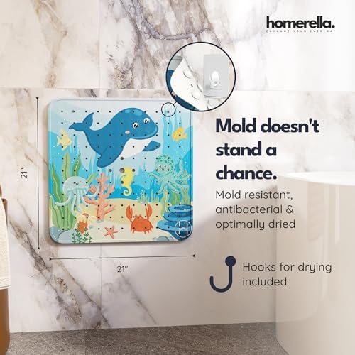 homerella Square Shower Mat Non Slip Anti Mold 21x21 Anti Slip Shower Mat - Image 3