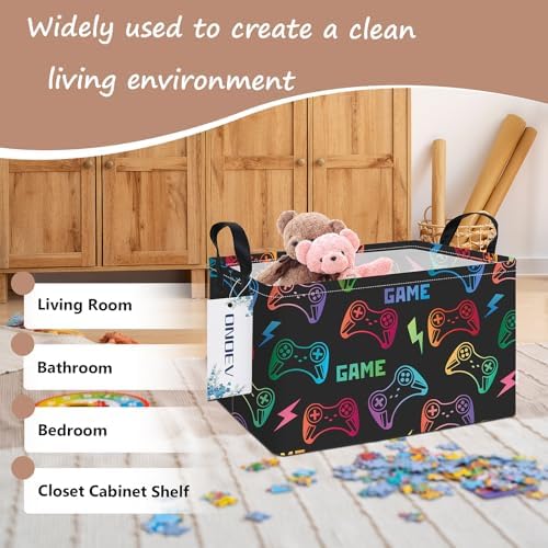 Rectangular Game Controller Storage Bin, Closet Organizer Basket - Image 5