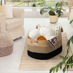 danpinera Large Woven Basket, 108L Large Blanket Basket - Image 3