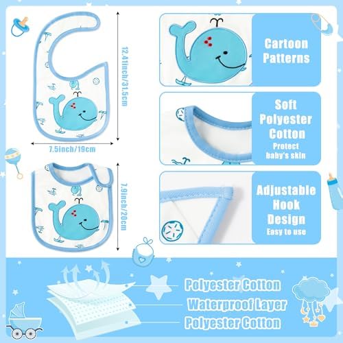 Cotton Waterproof Baby Bibs - Image 3