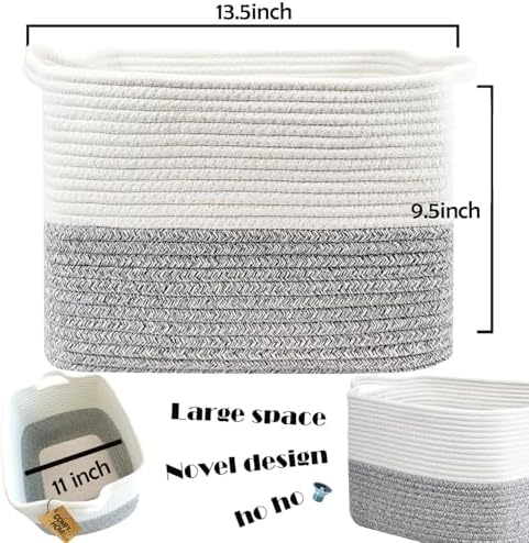 COMFY-HOMI Square Woven Cotton Rope Basket - Image 4