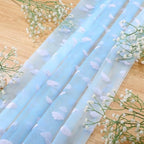 4 Pcs Blue White Cloud Table Runner 29x70 Inch Tulle Flocking - Image 2