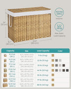 SONGMICS Laundry Hamper with Lid, 52.8 Gal Synthetic Rattan - Image 6