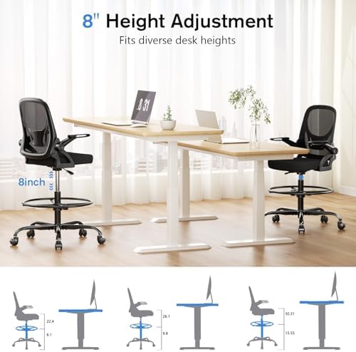 Alolo 450lbs Drafting Chair Tall Office Chair - Image 4