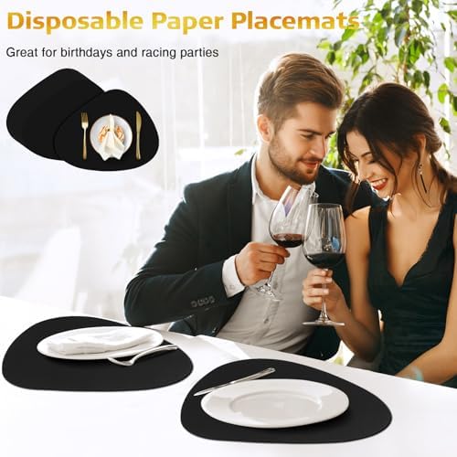 100 Pcs Disposable Paper Placemats Bulk 16.5"x13" Pebble Shape Place Mats - Image 5