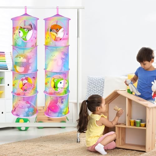 Basumee Hanging Stuffed Animals Storage, 2 Pack Mesh Plush Storage - Image 5