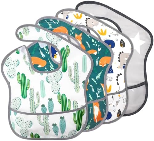 Accmor Baby Bibs for Eating, Waterproof Mess Proof Baby Toddler Bibs, Apron by Accmor