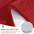 Polyester Bathroom Runner Rug 24"x72" Red, Soft Shaggy Bath Mat - Image 6