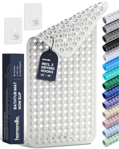 homerella Bathtub Mat Non Slip 35x16 Shower Mat Non Slip Anti Mold BPA Free by Homerella