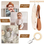 POVETIRE 30 Wood Rings Hooks Hanging Baby Headband Brackets Metal Clips - Image 5