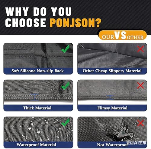 Car Seat Protector, Ponjson Auto Car Leather Seats Waterproof Thick - Image 3