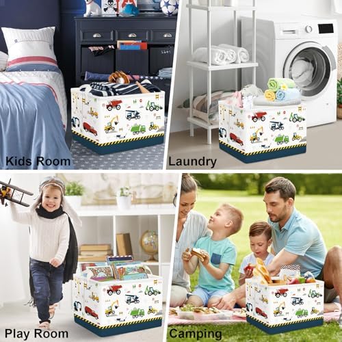 Clastyle Cartoon Construction Truck Shelf Basket Nursery Boy Room Car Decor - Image 7