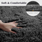 Black Bathroom Rugs Sets 3Piece Bath Mat Solid Bath Rug Floor Mats Washable - Image 3