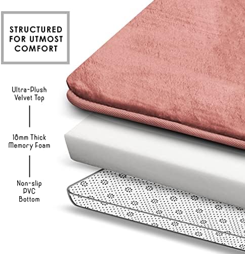 Clara Clark Bathroom Rugs, Velvet Memory Foam Bath Mat, Machine Washable Bath - Image 6