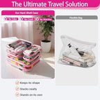 YQBRAO Clear Hard Shell Zipper Cases, 6 Multi-Size Organizers - Image 2