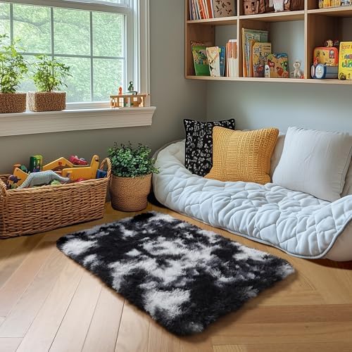 Amdrebio Black White Grey Small Mini Rug 2x3 - Image 6
