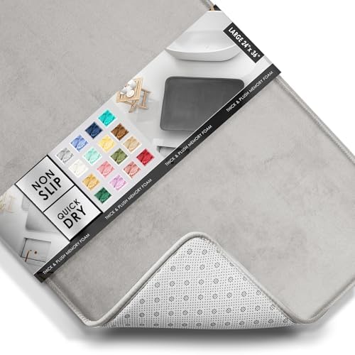 Clara Clark Bathroom Rugs, Velvet Memory Foam Bath Mat, Non-Slip Bath Rugs - Image 3