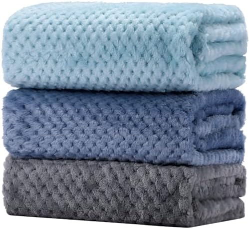 Newwiee 3 Pcs Baby Blankets Fleece Ultra Soft, Bright Color by Newwiee