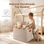 OIAHOMY 75L Large Blanket Basket Woven Cotton Rope Storage Basket Brown - Image 5