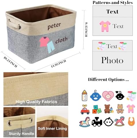 Personalized Baby Toy Storage Basket Custom Toy Box - Image 3
