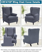 CRFATOP Wingback Chair Covers Stretch Armchair Slipcovers - Image 3