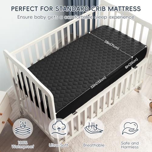 david's kids 2 Pack 52''x28'' Waterproof Crib Mattress Protector Pad Cover - Image 3