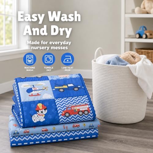 EVERYDAY KIDS 4 Piece Boys Crib Bedding Set - Image 6