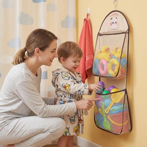 Good Mood Toddler Bath Toy Organizer, Large Capacity Baby Bathtub Toy Storage - Image 6