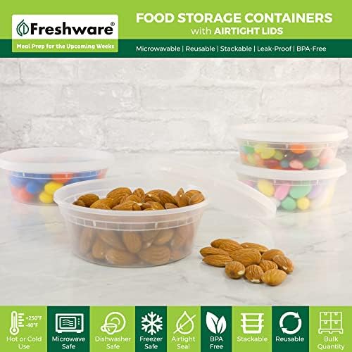 Freshware Food Storage Containers 8 oz Plastic Deli Containers - Image 2