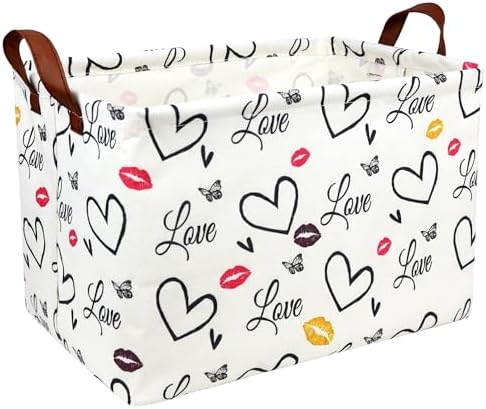 Valentine's Day Basket Gift for Empty Cute Heart Large Storage Bin for Kid and by ASKETAM