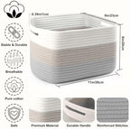 4 Pack Storage Baskets for Organizing, and Clothes, Cotton Rope Basket for - Image 2