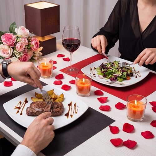 Fullhawl 60 Pcs Red and Black Paper Placemats, Disposable Rectangular Table - Image 6
