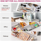 Criusia Large Drawer Organizer Bins 26 Pack | Complete 5 Size Clear Plastic - Image 3