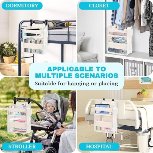 Hanging Diaper Organizer, 2 Tier Hanging Diaper Caddy, Holds 90+ Diapers - Image 4