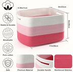 4 Pack Storage Baskets for Organizing, and Clothes, Cotton Rope Basket for - Image 2