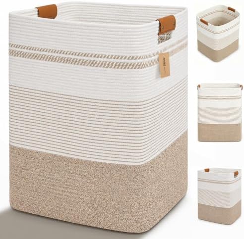 Laundry Hamper, Cotton Rope Laundry Basket by ARATECHOME